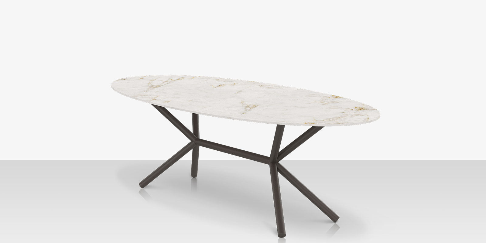 DecoScapes Oliver Oval Rimless Porcelain Dining Table