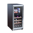 TrueFlame 15" Outdoor Rated Dual Zone Wine Cooler
