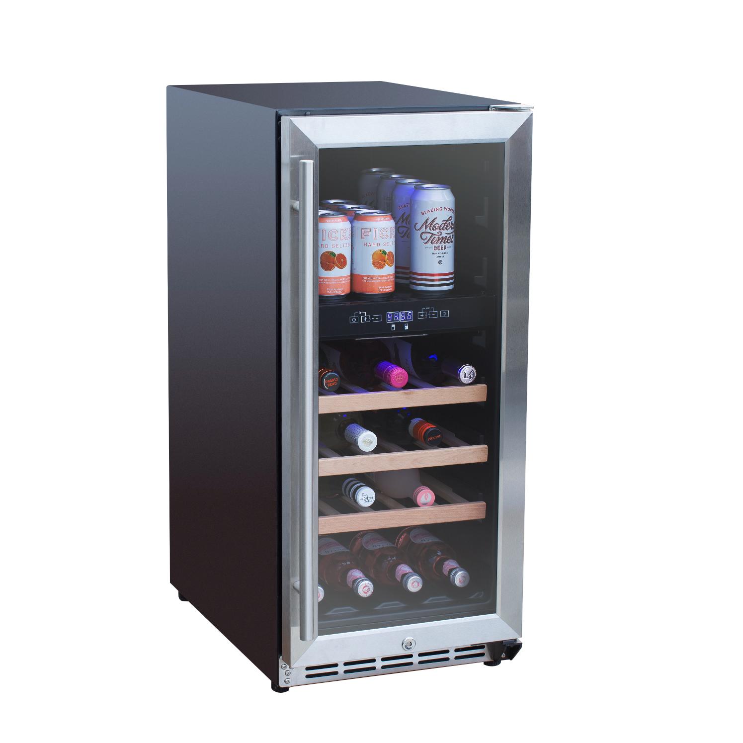 TrueFlame 15" Outdoor Rated Dual Zone Wine Cooler