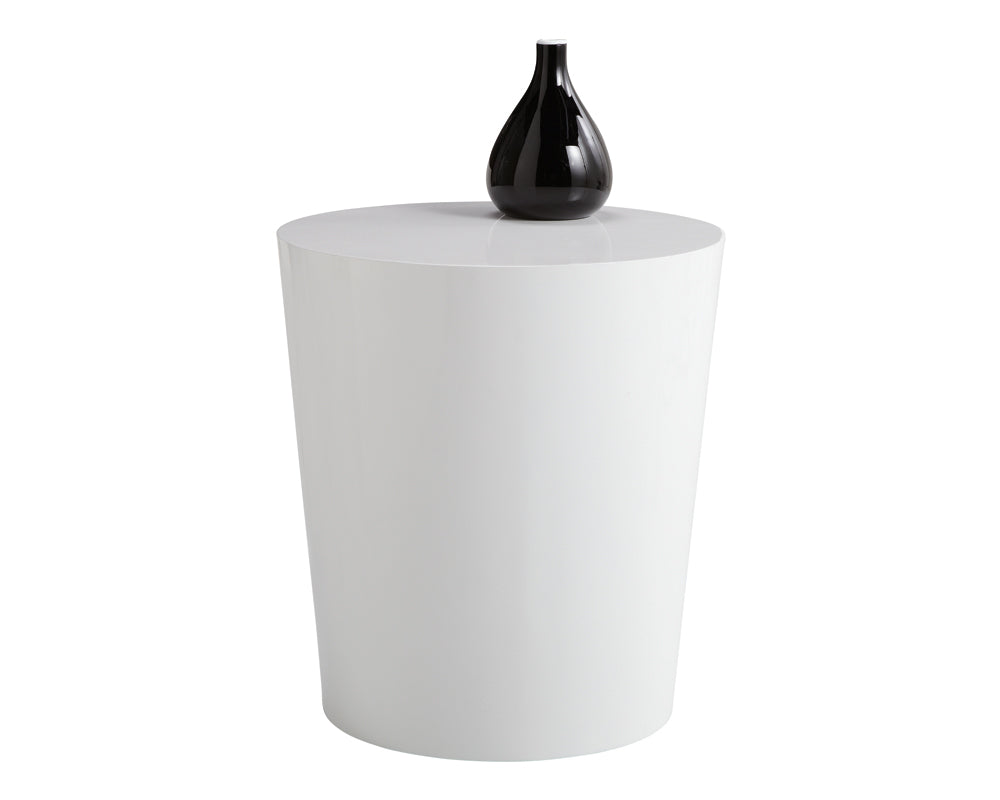 Sunpan Montague End Table - Espresso/High Gloss White
