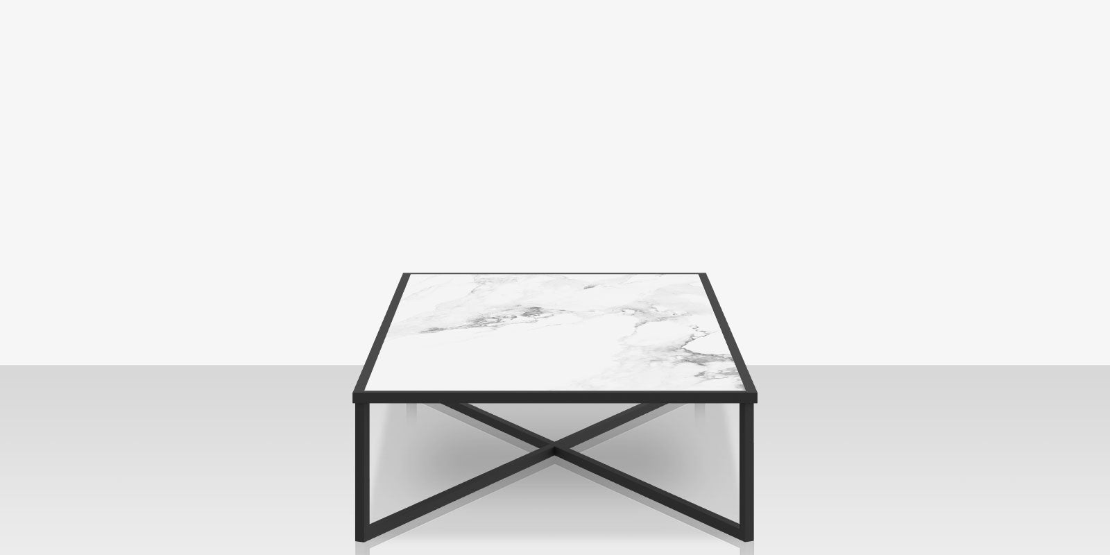 DecoScapes Iconic Aluminum Rectangular Coffee Table with Porcelain Tabletop