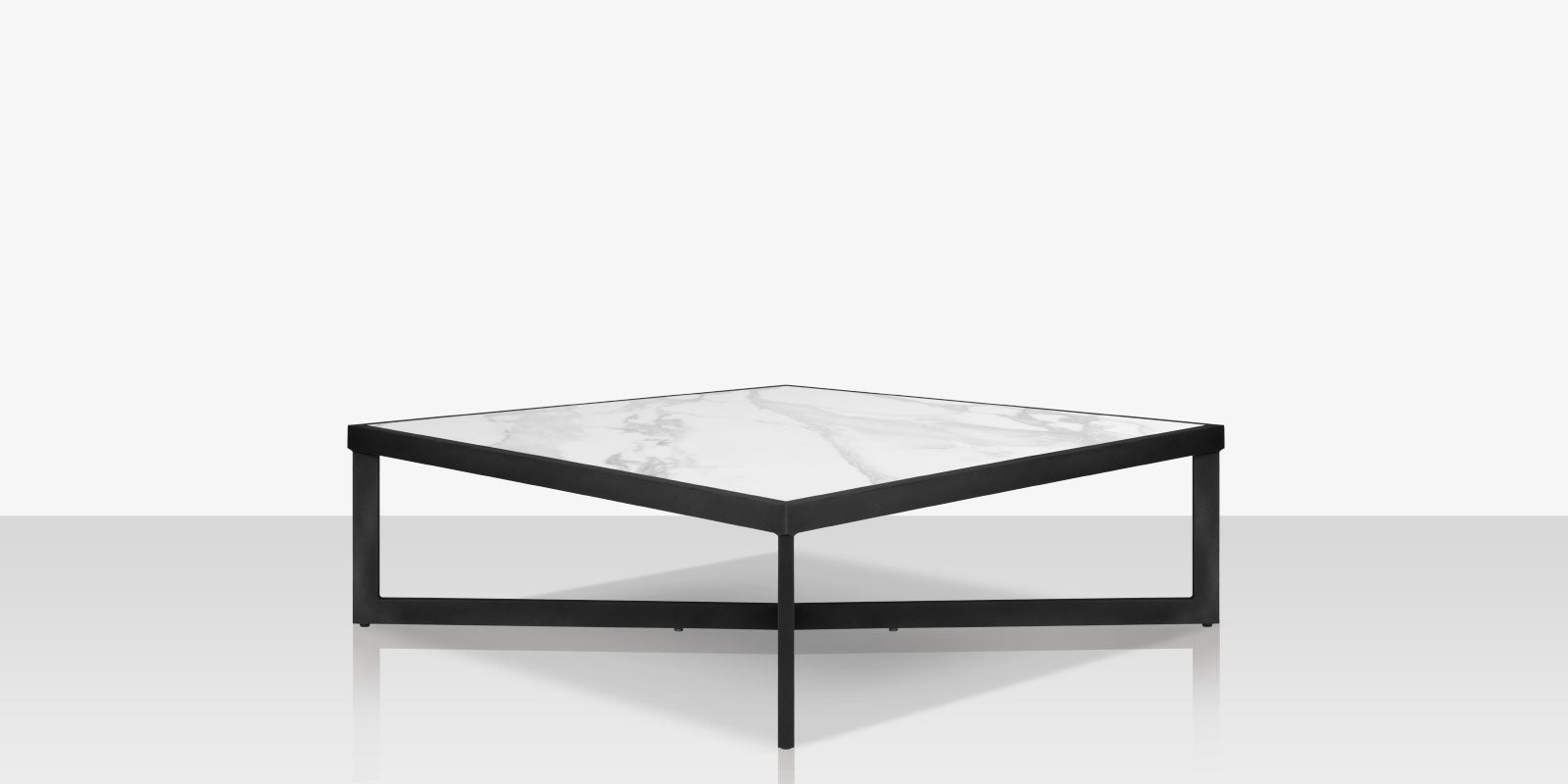 DecoScapes Iconic Aluminum square Coffee Table with Porcelain Tabletop