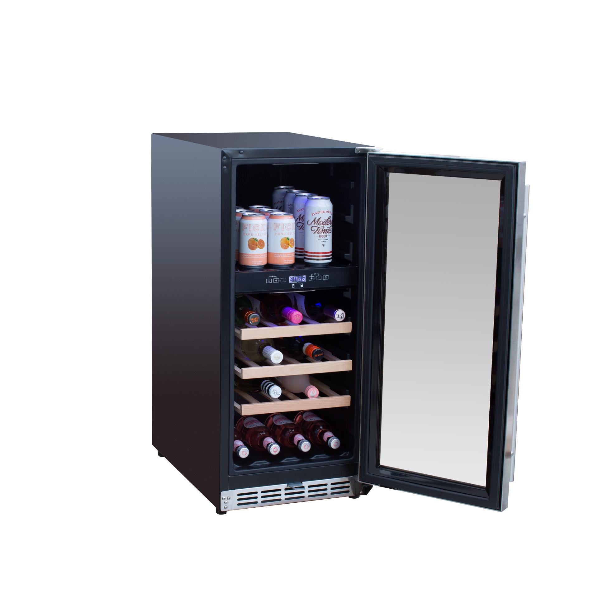 TrueFlame 15" Outdoor Rated Dual Zone Wine Cooler