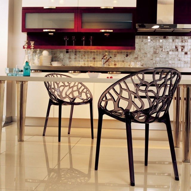 Compamia Crystal Polycarbonate Modern Dining Chair - Set of 2
