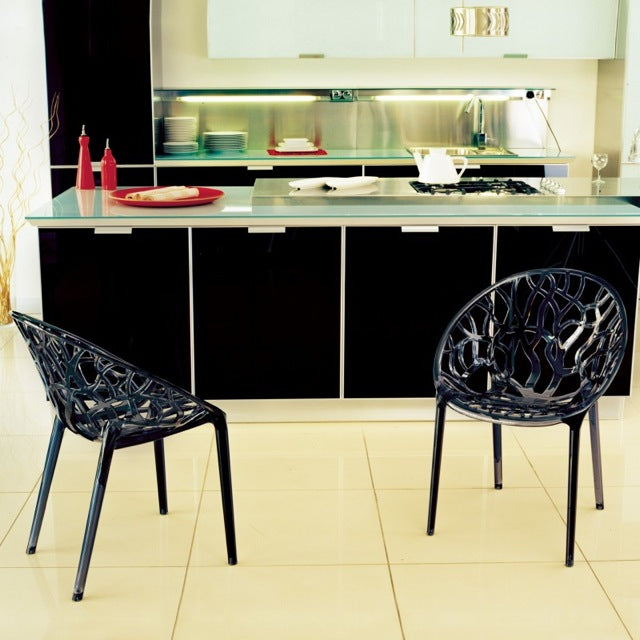 Compamia Crystal Polycarbonate Modern Dining Chair - Set of 2