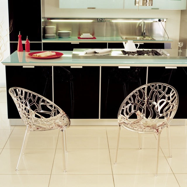 Compamia Crystal Polycarbonate Modern Dining Chair - Set of 2