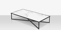 DecoScapes Iconic Aluminum Rectangular Coffee Table with Porcelain Tabletop