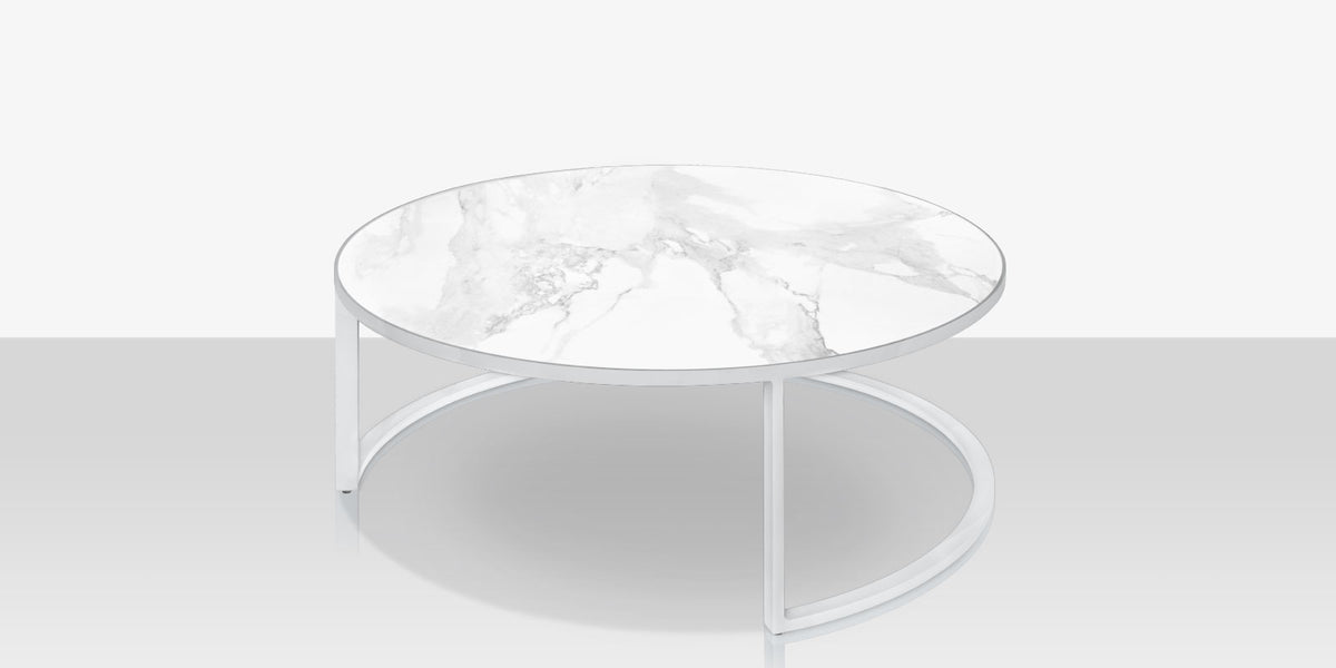 DecoScapes Iconic Aluminum Wide Round Nesting Table