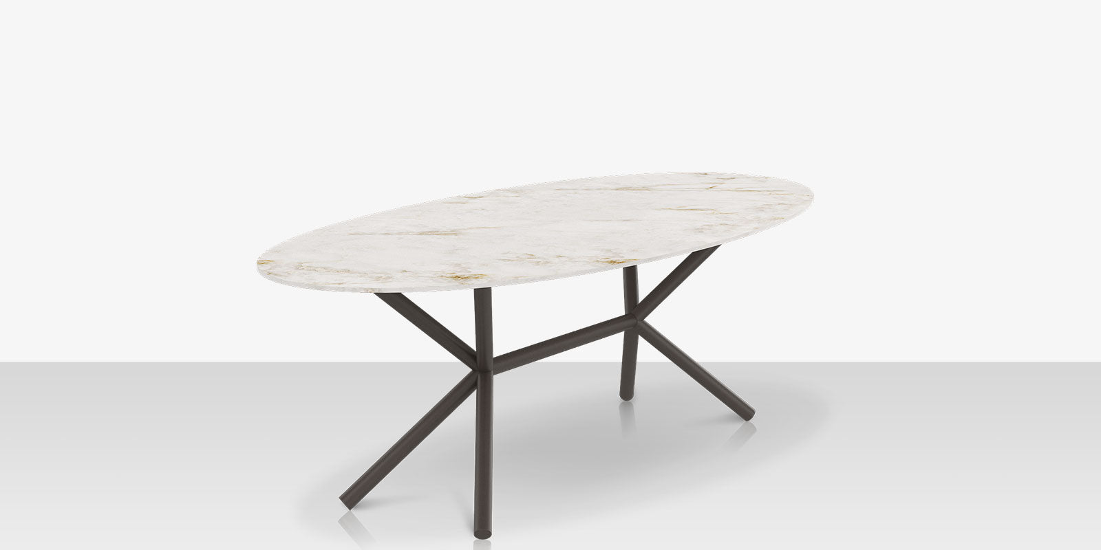 DecoScapes Oliver Oval Rimless Porcelain Dining Table
