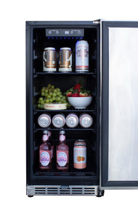 TrueFlame 15" Outdoor Rated Fridge With Glass Door