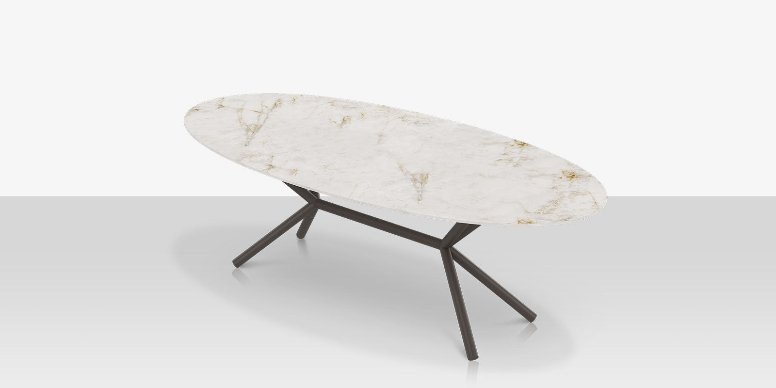 DecoScapes Oliver Oval Rimless Porcelain Dining Table