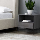 Sunpan Markwood Nighstand Antique Bronze-Glacier Grey / Brass-Dark Brown