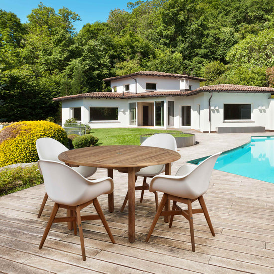 International Home Miami Amazonia Charlotte Deluxe 5 Piece Round Patio Dining Set