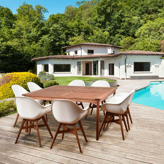 International Home Miami Amazonia Charlotte Deluxe 9 Piece Square Patio Dining Set