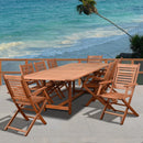 International Home Miami Amazonia Brandon 9 Piece Rectangular Patio Dining Set
