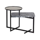 Sunpan Rivas End Table Grey / White Marble