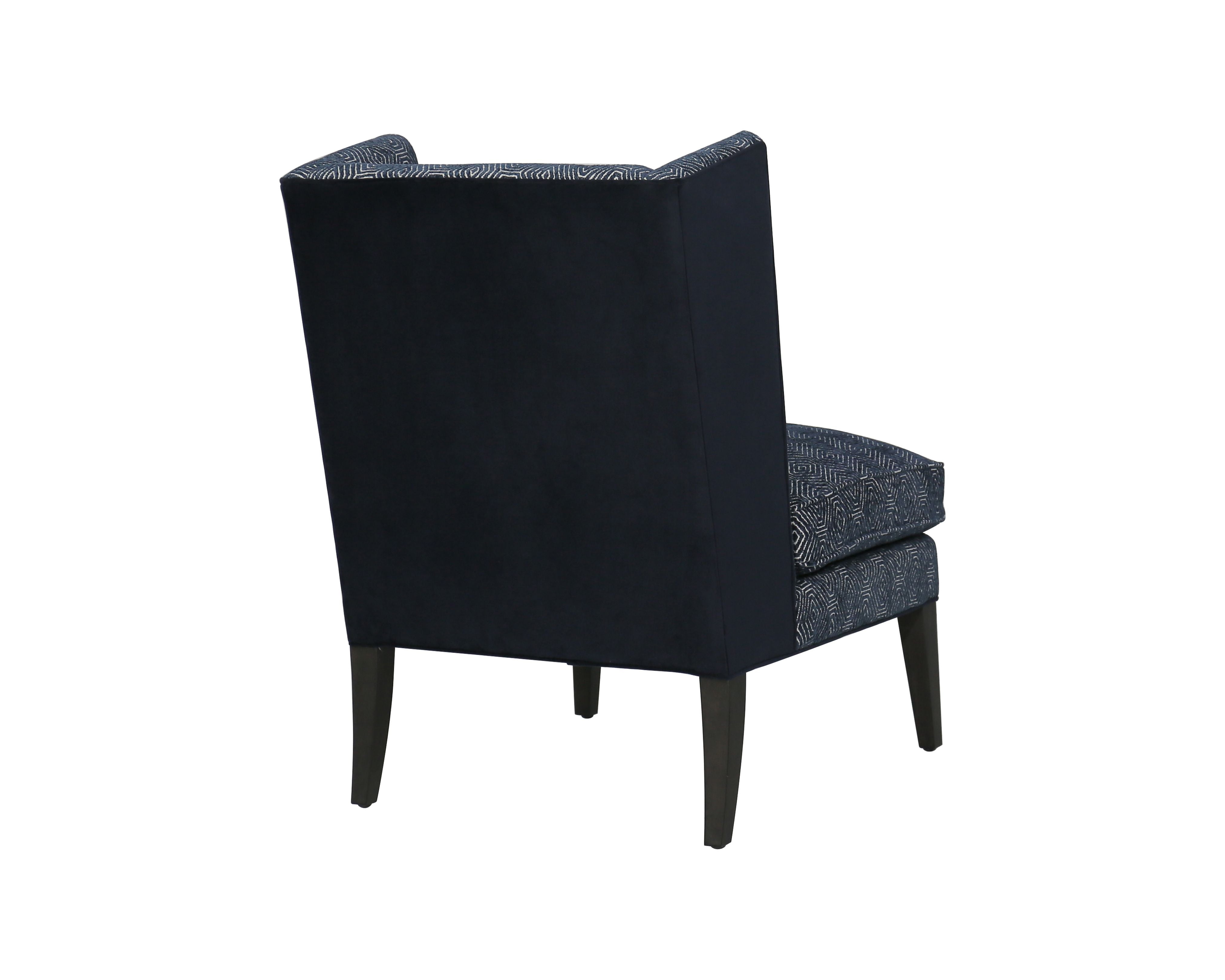 Sunpan Kenzo Lounge Chair Chevron Grey-Antonio Charcoal / Fuego Navy-Abbington Navy