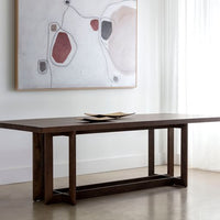 Sunpan Disera Dining Table 96'' in Ash Grey / Dark Brown / Natural