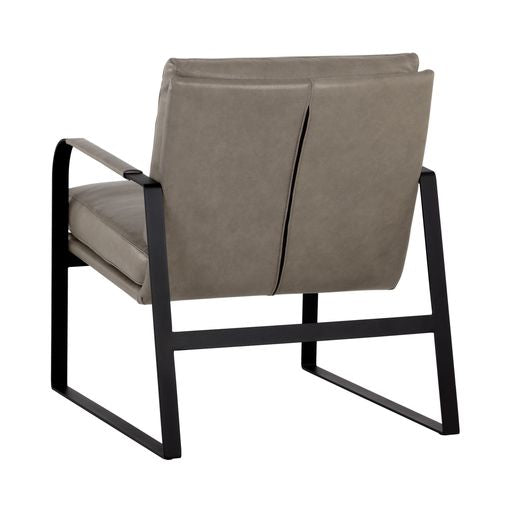 Sunpan Sterling Lounge Chair Missouri Mahogany Leather / Missouri Stone Leather