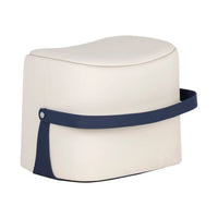 Sunpan Esma Ottoman in Beige - Navy