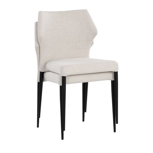 Sunpan James Stackable Dining Chair in City Beige / City Grey - Set of Two