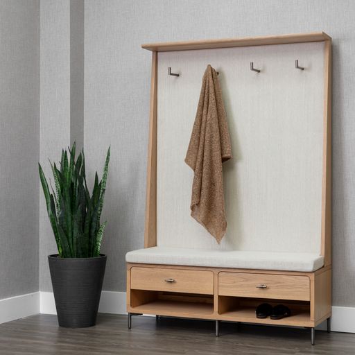 Sunpan Herrington Hall Tree with Bench - Mina Ivory