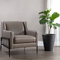 Sunpan Talula Lounge Chair - Alpine Grey Leather