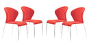 Zuo Modern Oulu Dining Chair in Tangerine/Graphite - Set of 4