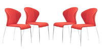 Zuo Modern Oulu Dining Chair in Tangerine/Graphite - Set of 4