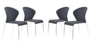 Zuo Modern Oulu Dining Chair in Tangerine/Graphite - Set of 4