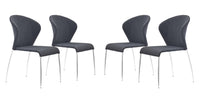Zuo Modern Oulu Dining Chair in Tangerine/Graphite - Set of 4