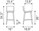 Zuo Modern Jericho Counter Stool Gray