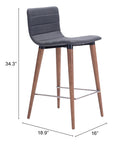 Zuo Modern Jericho Counter Stool Gray