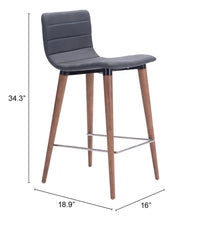 Zuo Modern Jericho Counter Stool Gray