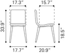 Zuo Modern Jericho Dining Chair in Gray - Set of 2