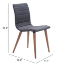 Zuo Modern Jericho Dining Chair in Gray - Set of 2