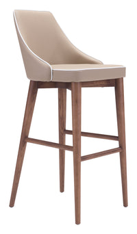 Zuo Modern Moor Barstool in Beige