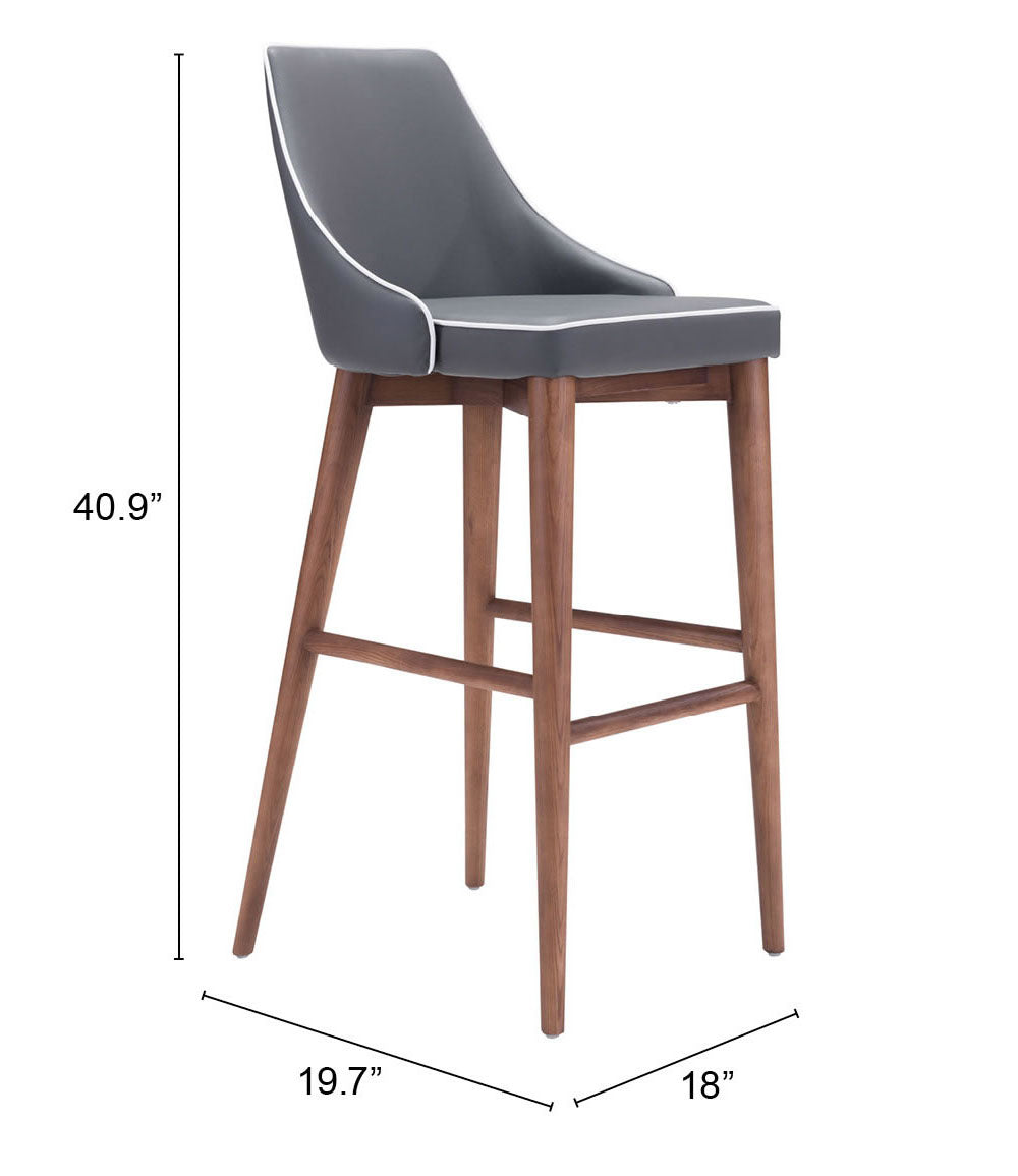 Zuo Modern Moor Barstool in Dark Gray