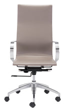 Zuo Modern Glider High Back Office Chair Taupe
