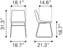 Zuo Modern Smart Dining Chair in Vintage Espresso - Set of 2