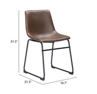 Zuo Modern Smart Dining Chair in Vintage Espresso - Set of 2