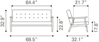 Zuo Modern Rocky Sofa Putty