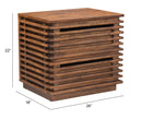 Zuo Modern Linea End Table in Walnut