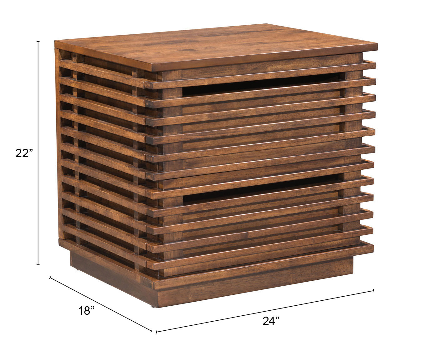 Zuo Modern Linea End Table in Walnut