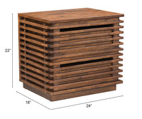 Zuo Modern Linea End Table in Walnut