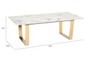 Zuo Modern Atlas Coffee Table White And Gold