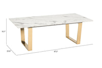 Zuo Modern Atlas Coffee Table White And Gold