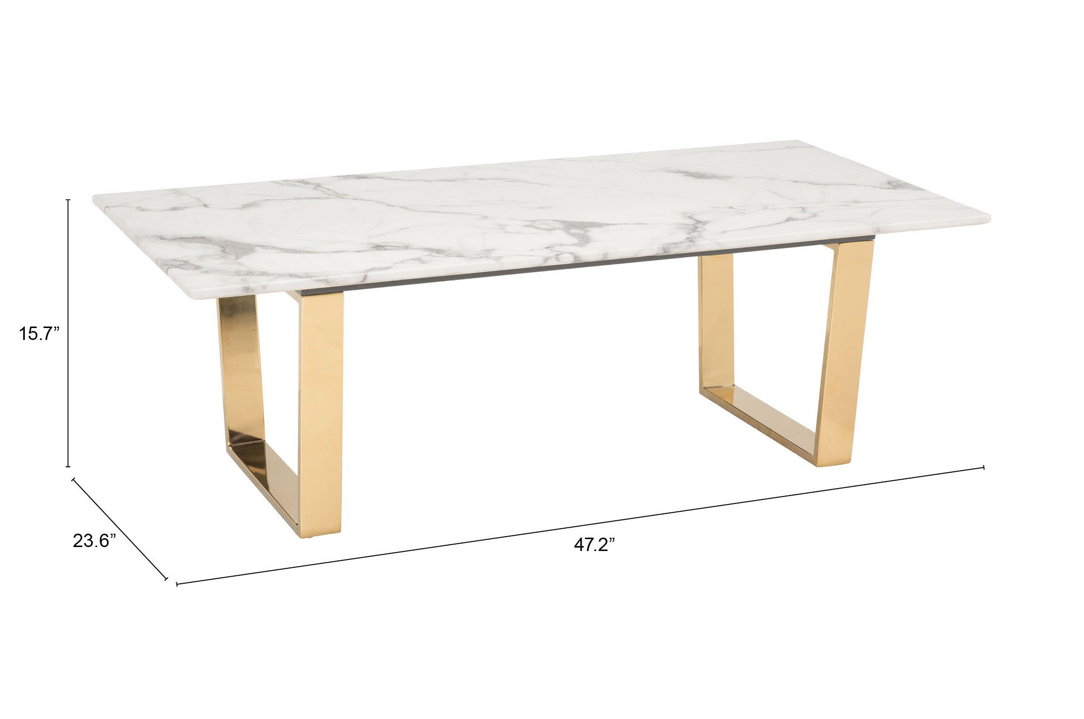 Zuo Modern Atlas Coffee Table White And Gold