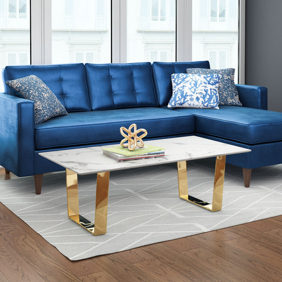 Zuo Modern Atlas Coffee Table White And Gold