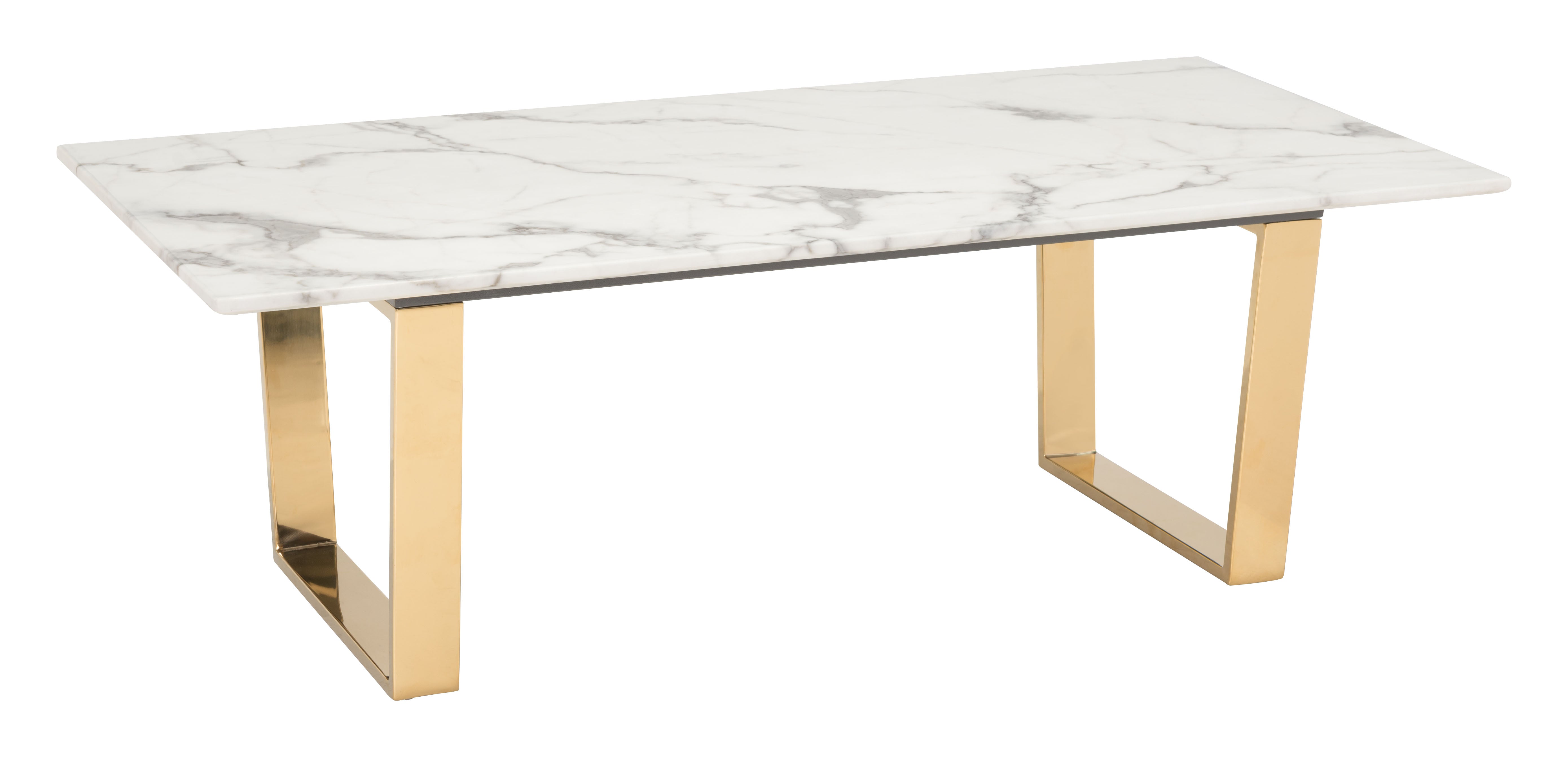 Zuo Modern Atlas Coffee Table White And Gold